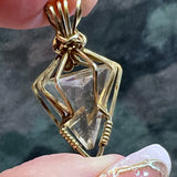 Rare, One of a Kind, Gold Rutilated Quartz Pendant in 14K GF