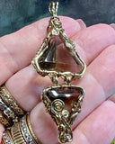 One-of-A-Kind Vintage 1997 Hinged Smoky Quartz Pendant in 14K Gold Fill