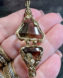 One-of-A-Kind Vintage 1997 Hinged Smoky Quartz Pendant in 14K Gold Fill