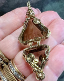 One-of-A-Kind Vintage 1997 Hinged Smoky Quartz Pendant in 14K Gold Fill