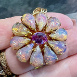 One of a Kind, Vintage Reproduction, Vintage Glass Opal and Alexandrite Pendant