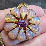 One of a Kind, Vintage Reproduction, Vintage Glass Opal and Alexandrite Pendant