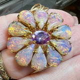 One of a Kind, Vintage Reproduction, Vintage Glass Opal and Alexandrite Pendant