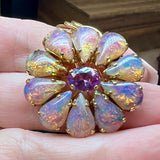 One of a Kind, Vintage Reproduction, Vintage Glass Opal and Alexandrite Pendant