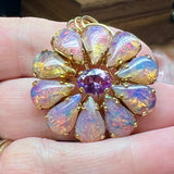 One of a Kind, Vintage Reproduction, Vintage Glass Opal and Alexandrite Pendant