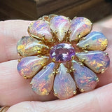 One of a Kind, Vintage Reproduction, Vintage Glass Opal and Alexandrite Pendant
