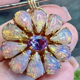 One of a Kind, Vintage Reproduction, Vintage Glass Opal and Alexandrite Pendant