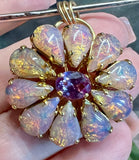 One of a Kind, Vintage Reproduction, Vintage Glass Opal and Alexandrite Pendant