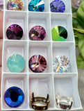 Swarovski Crystal Rhinestone With Setting, 10mm Rivoli 10 Current & Discontinued Colors