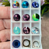 Swarovski Crystal Rhinestone With Setting, 10mm Rivoli 10 Current & Discontinued Colors