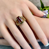 Vintage Watermelon Tourmaline Ring in 14K Gold-Filled (US Size 8, c. 1999)