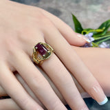 Vintage Watermelon Tourmaline Ring in 14K Gold-Filled (US Size 8, c. 1999)