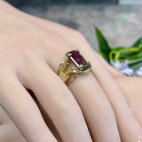 Vintage Watermelon Tourmaline Ring in 14K Gold-Filled (US Size 8, c. 1999)