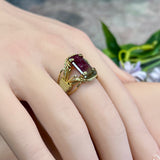 Vintage Watermelon Tourmaline Ring in 14K Gold-Filled (US Size 8, c. 1999)