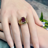 Vintage Watermelon Tourmaline Ring in 14K Gold-Filled (US Size 8, c. 1999)