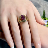 Vintage Watermelon Tourmaline Ring in 14K Gold-Filled (US Size 8, c. 1999)