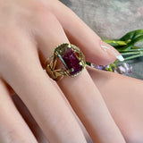 Vintage Watermelon Tourmaline Ring in 14K Gold-Filled (US Size 8, c. 1999)