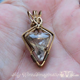 Rare, One of a Kind, Gold Rutilated Quartz Pendant in 14K GF