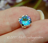 8mm Opalescent Topaz 1 Piece Loose Gemstone, in Sterling Silver or Gold Plated Setting, Loose Gemstone