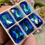 Bermuda Blue Swarovski, 1 Pc 18x13mm Octagon 4600 With Setting
