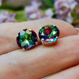 Vitrail Medium Vintage Czech 14mm, 1 Piece  art 1200 Dentelles With Setting