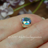8mm Opalescent Topaz 1 Piece Loose Gemstone, in Sterling Silver or Gold Plated Setting, Loose Gemstone