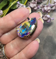 1 Piece 30x20mm Silver or Gold or Bronze Plated Settings, Fits Pear Shape 4320 Crystals, 30x20mm Empty Crystal Settings