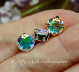 8mm Opalescent Topaz 1 Piece Loose Gemstone, in Sterling Silver or Gold Plated Setting, Loose Gemstone