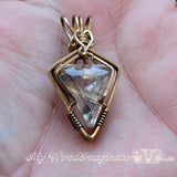 Rare, One of a Kind, Gold Rutilated Quartz Pendant in 14K GF