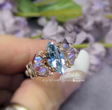 Swarovski Alexandrite, Handmade Ring, Wire Wrapped, Sterling Silver US Size 6