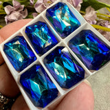 Bermuda Blue Swarovski, 1 Pc 18x13mm Octagon 4600 With Setting