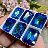 Bermuda Blue Swarovski, 1 Pc 18x13mm Octagon 4600 With Setting
