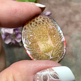 One of a Kind, Carved Leopard in Cherry Amber Pendant  in 14KGF