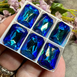Bermuda Blue Swarovski, 1 Pc 18x13mm Octagon 4600 With Setting
