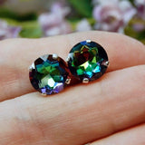 Vitrail Medium Vintage Czech 14mm, 1 Piece  art 1200 Dentelles With Setting