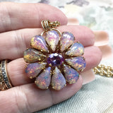 One of a Kind, Vintage Reproduction, Vintage Glass Opal and Alexandrite Pendant
