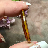 One of a Kind, Carved Leopard in Cherry Amber Pendant  in 14KGF
