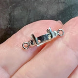 Sterling Silver Navette-Marquise Setting, For 15x7mm Crystal-Gems, 2 Loop .925 SS Blank