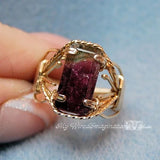 Vintage Watermelon Tourmaline Ring in 14K Gold-Filled (US Size 8, c. 1999)