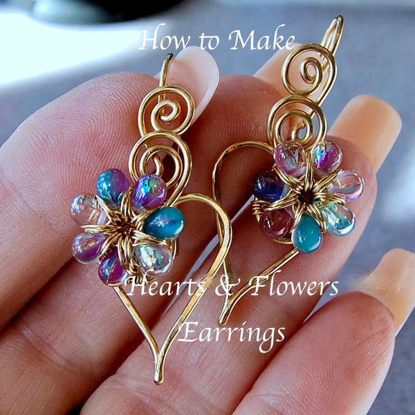 Charming Hearts 2 Earrings, DIY Wire Wrap Earring Tutorial