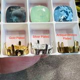 10mm 4470 Rhinestone Settings, SP GP or AB Plated Sew On Type Settings