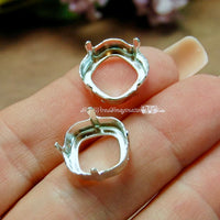 14mm Silver or Gold Plated Settings, 2pcs for Swarovski art 4470, Empty Settings Nickle Free