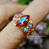 Bold Astral Pink Swarovski Crystal Statement Ring | Sterling Silver or 14K Gold-Filled