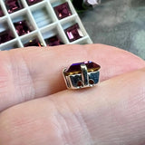 Amethyst 8mm or 10mm Square, 1 Pc Vintage Swarovski 4410 Rhinestone with Setting