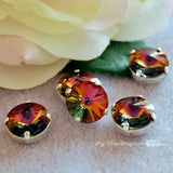 Volcano, 12mm Vintage Swarovski Crystal Rhinestone 1122 With Setting