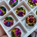 Vintage Swarovski Azalea Crystal Statement Ring - 11mm Crystal Ring - 14K GF or SS