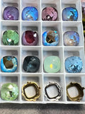 10mm 4470 Swarovski Crystal Rhinestone Cushion Square With Setting, 13 Colors