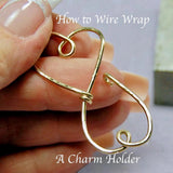 Treasured Hearts Charm Holder Pendant Tutorial, Wire Wrap Jewelry Tutorial