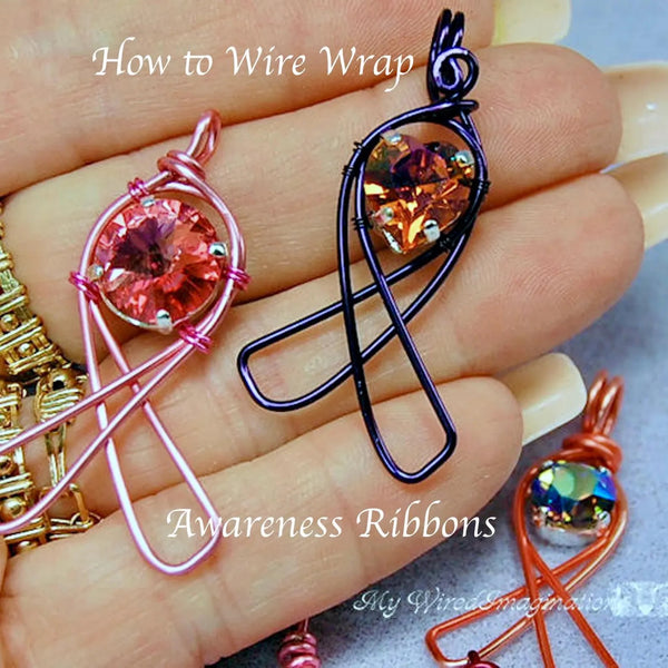 Awareness Ribbon Pendants, Beginners Wire Wrap Jewelry Tutorial