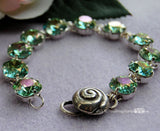 Aqua AB, Genuine Swarovski Crystal, Handmade Linked Bracelet
